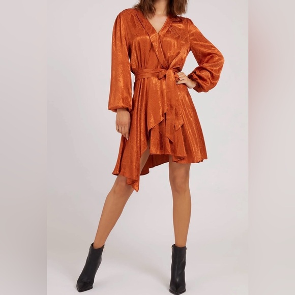 Guess Other - Guess Playful Shiny Wrap Dress M